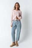 Kandy Scalloped Sweater in Pink