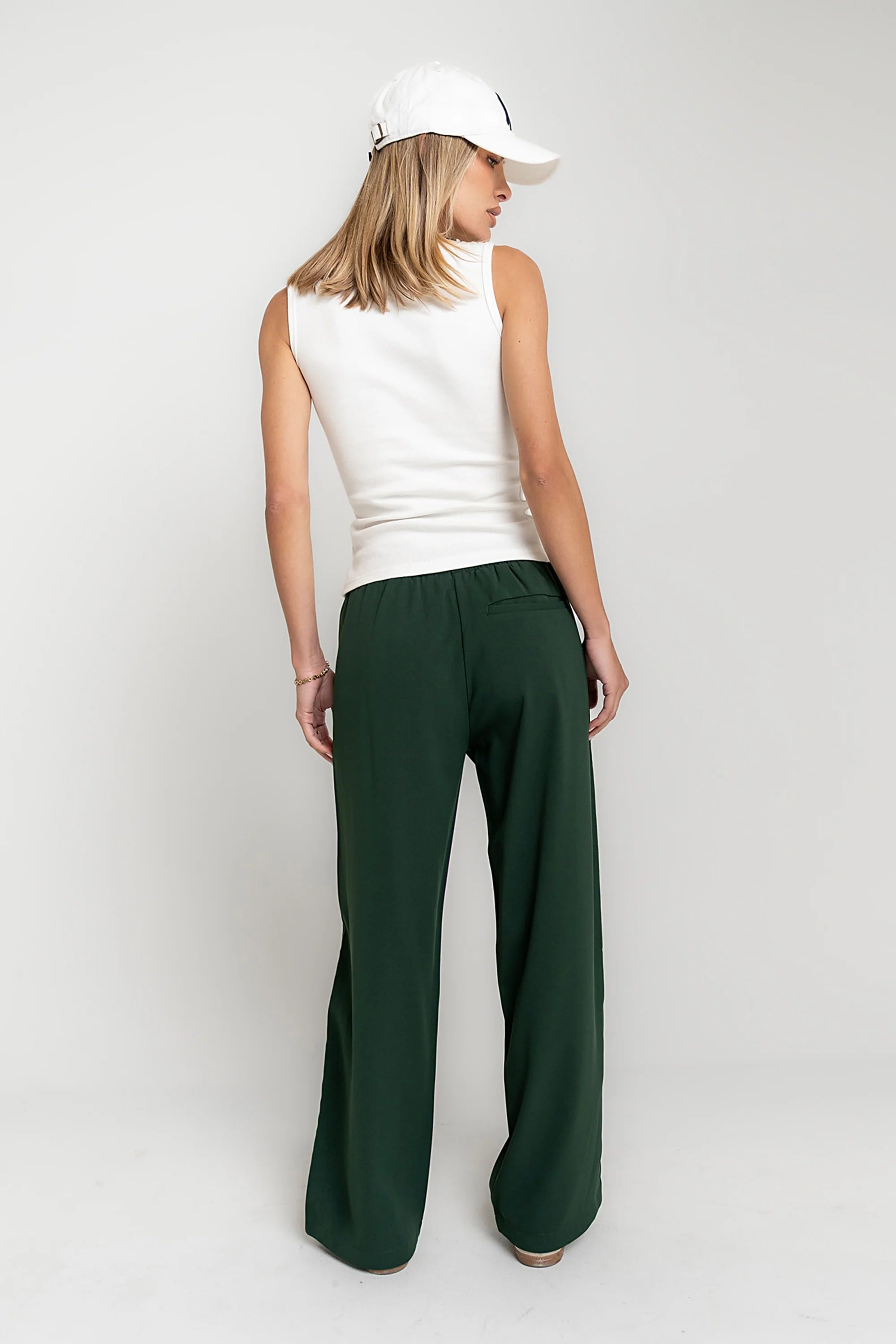 Emily Striped Wide Leg Pants in Green