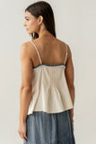 Mckell Peplum Tank Top in Natural