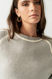Kenna Contrast Sweater in Heather Grey