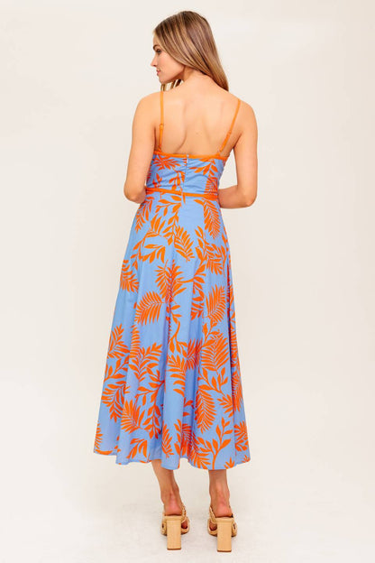 APRICOT SUNSET CUT OUT MIDI DRESS