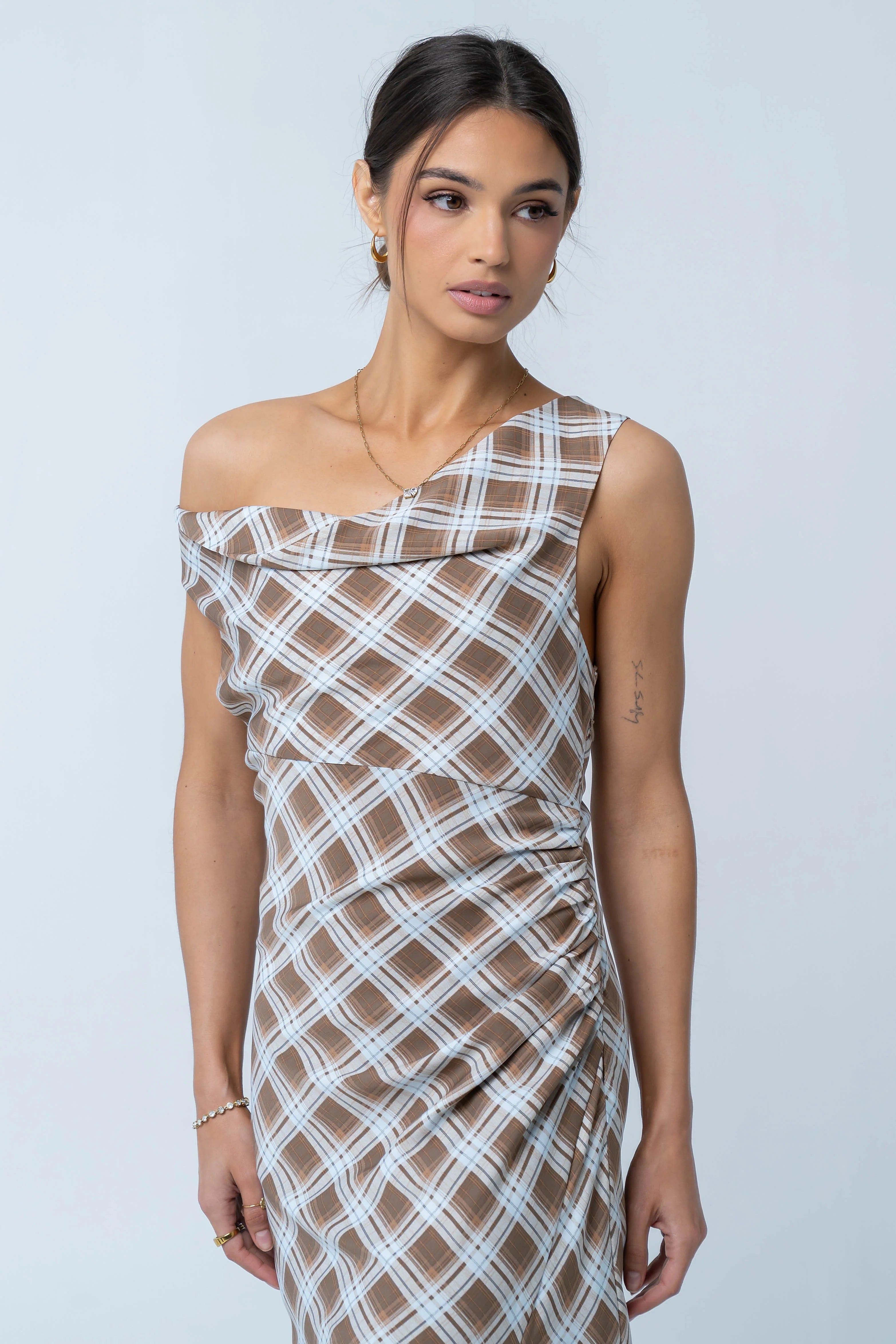 Renae Plaid Maxi Dress