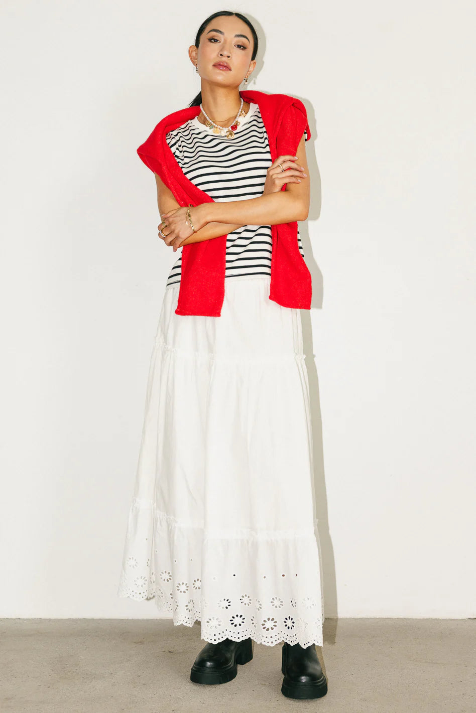 Maci Cardigan in Red