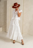 Mira Maxi Skirt in White FINAL SALE