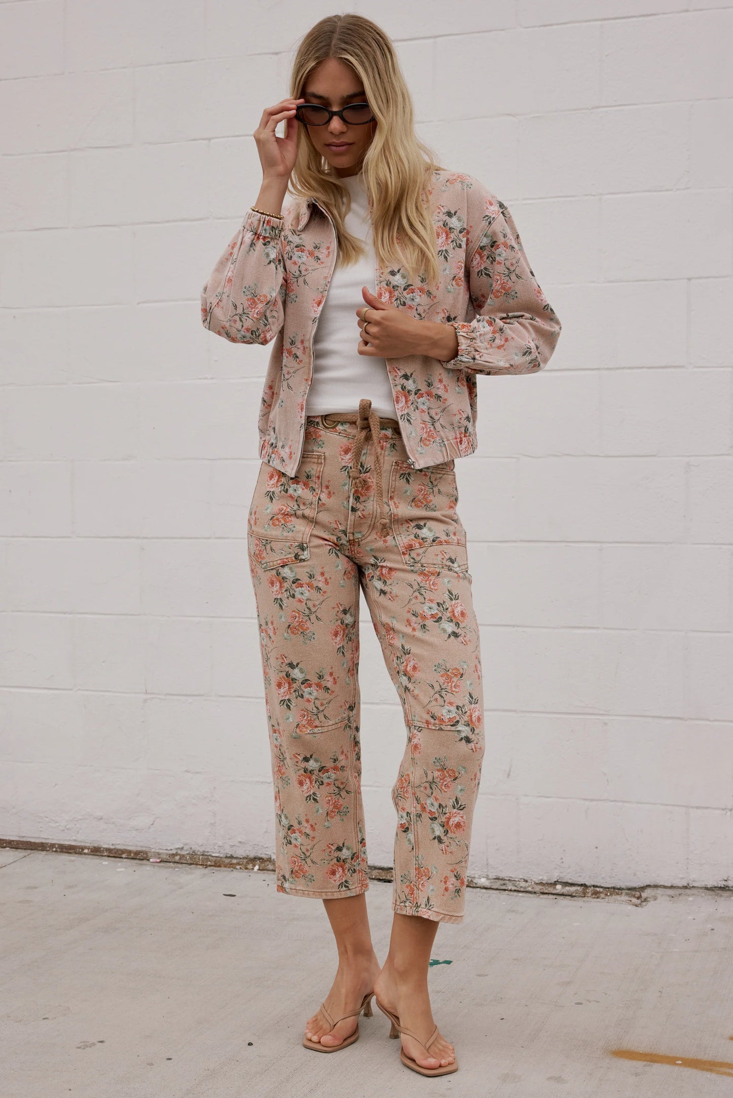Kellie Floral Bomber Jacket in Vintage Ginger FINAL SALE