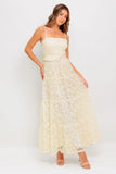 PARADISE AWAITS CREAM LACE ANKLE DRESS