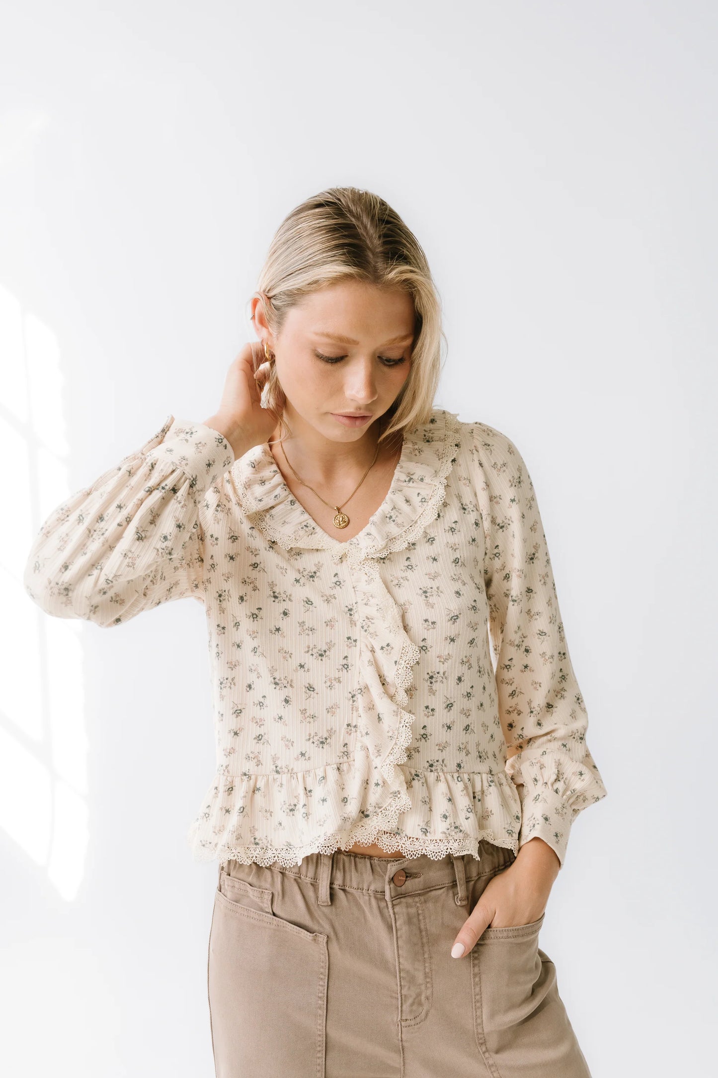 Monty Floral Ruffle Top FINAL SALE