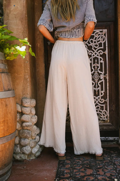 Tatum Woven Pants in Oatmeal FINAL SALE