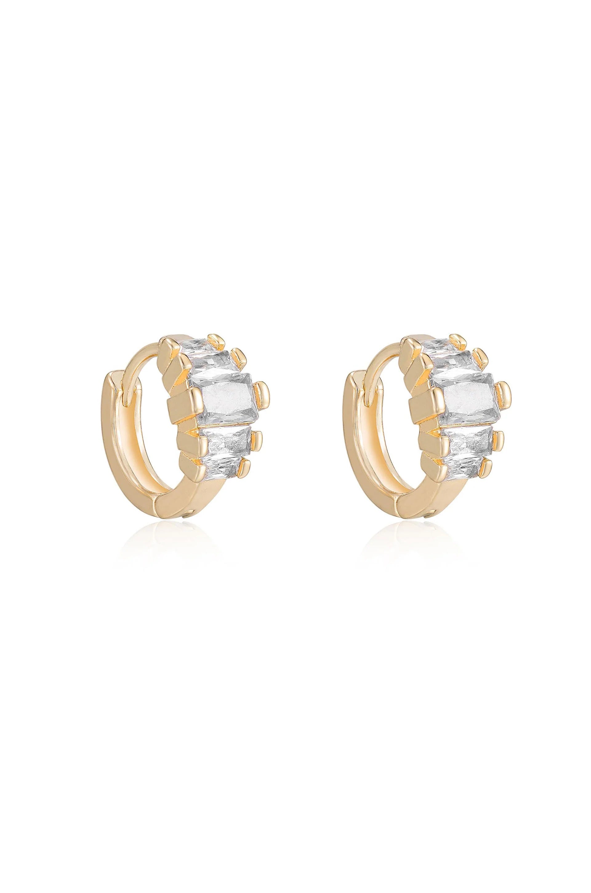 Crystal Diamond Shine Mini Hoop Earrings