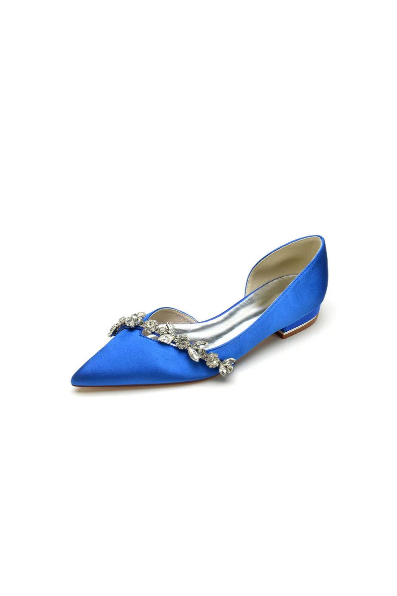 Chic Rhinestone Pointed Toe Kitten Heels