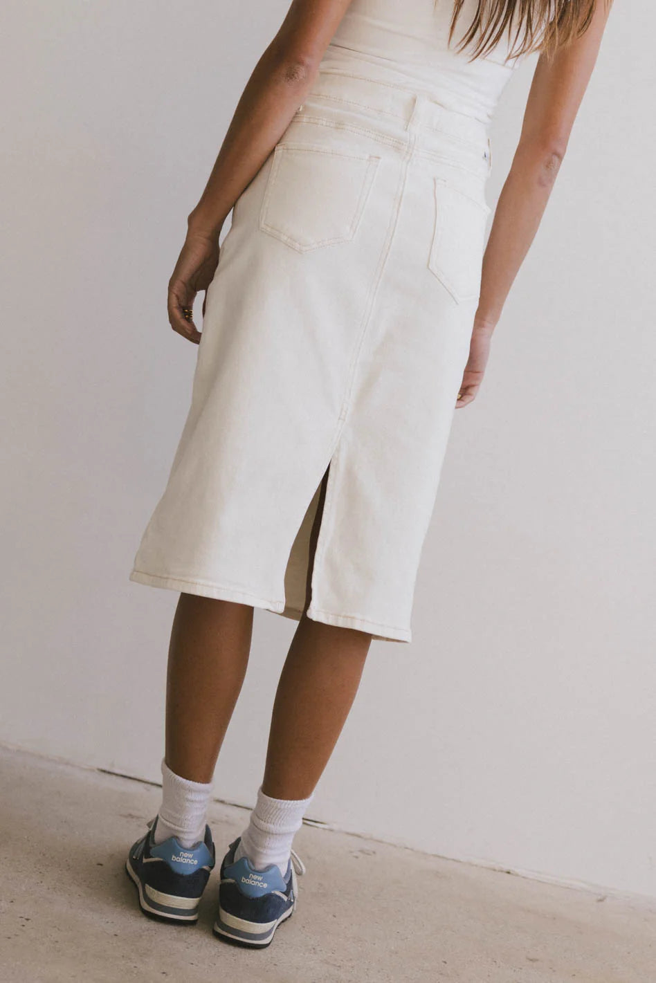 Jordan Denim Skirt in Cream