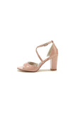 Elegant Nude Pink High Heels with Crossed Straps