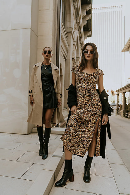 Kylie Leopard Midi Dress