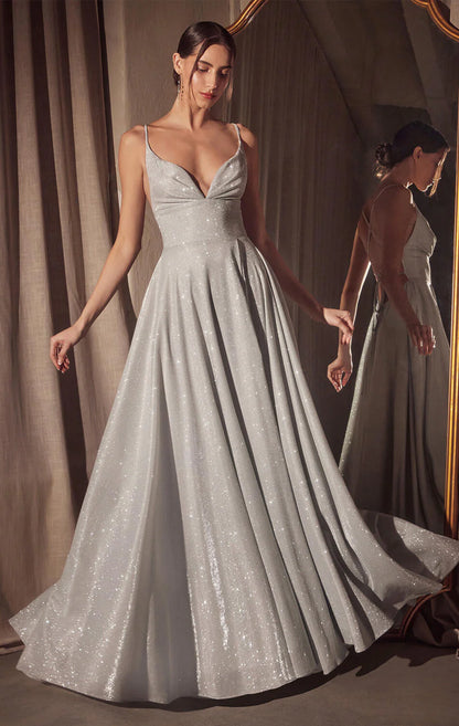 Gwendolyn Gown Shimmer Lace Up Back A Line Evening Dress