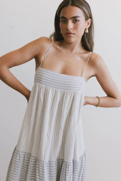 Demi Striped Midi Dress in Blue FINAL SALE