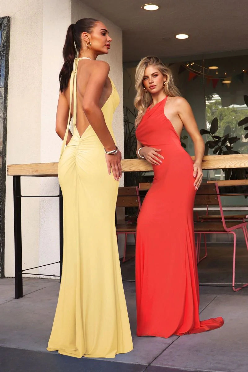 Alyah Maxi Adjustable Neckline ITY Dress