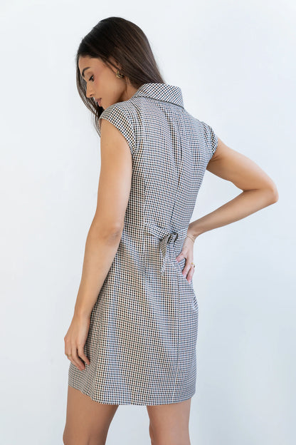 Mckenna Plaid Mini Dress in Burgundy