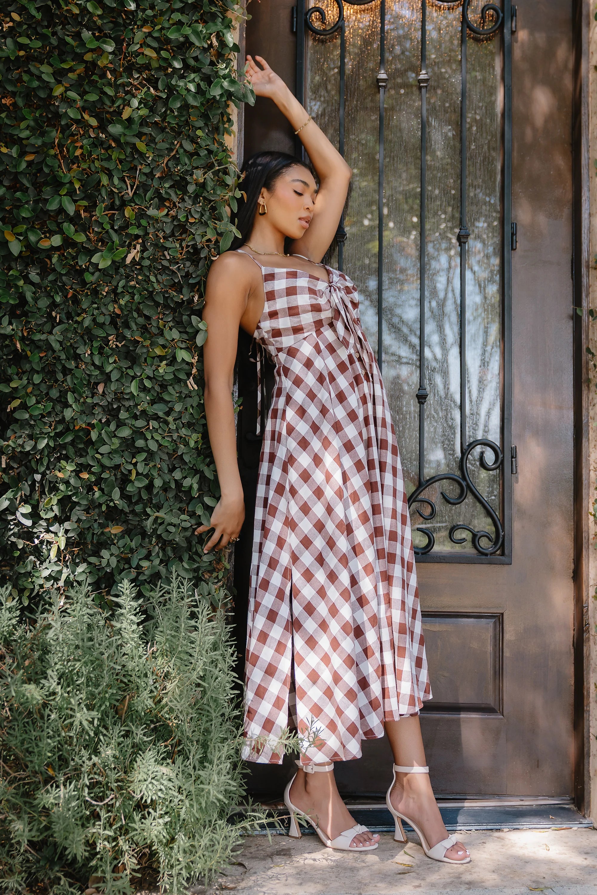 Mayzie Gingham Maxi Dress