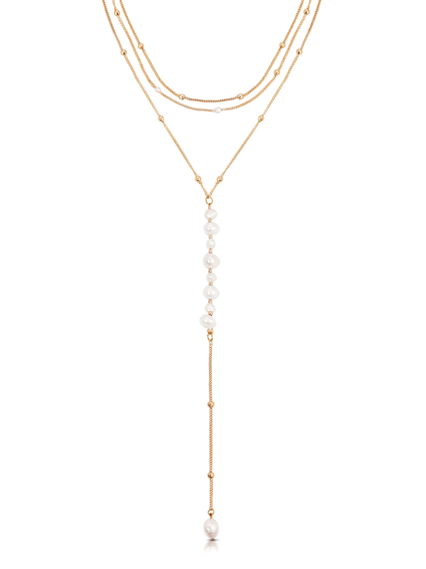 Coastal Pearl Lariat Necklace