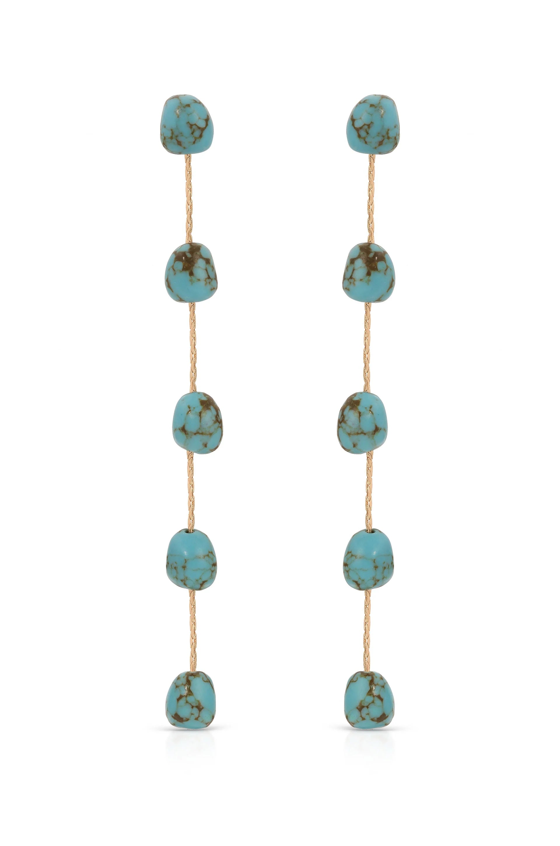 Dripping Turquoise Delicate Drop Earrings