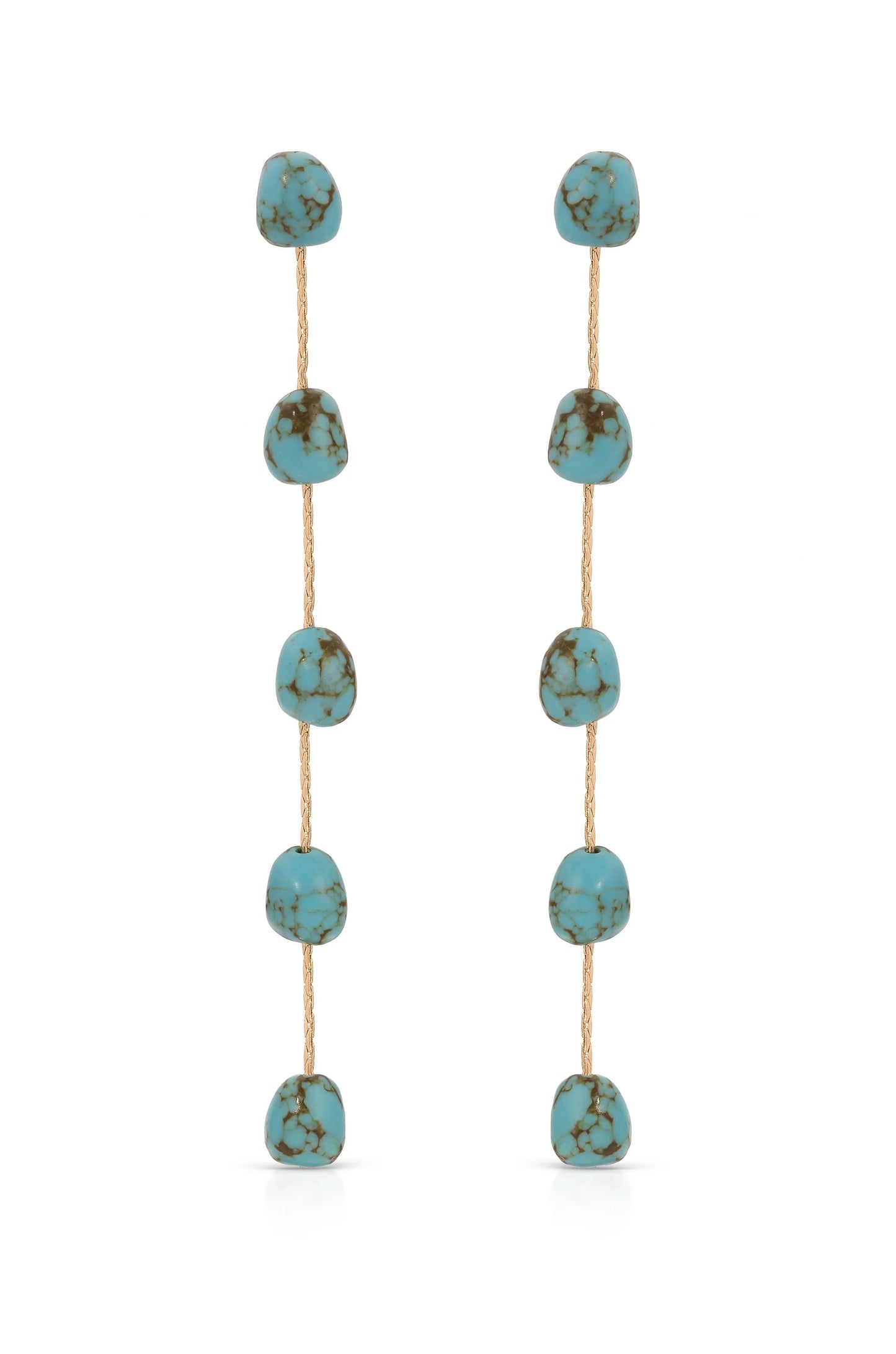 Dripping Turquoise Delicate Drop Earrings