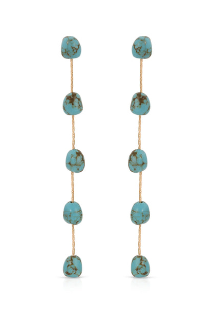 Dripping Turquoise Delicate Drop Earrings