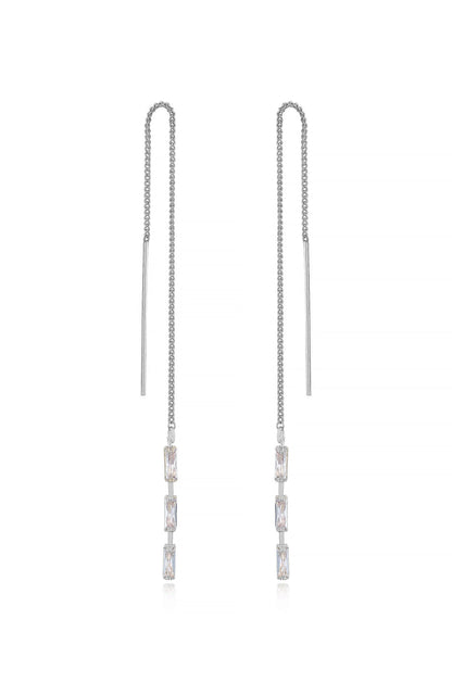 Crystal Baguette Threader Earrings
