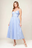 SUMMER INVITE PASTEL BLUE MIDI DRESS