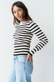 Waldorf Striped Top in Black