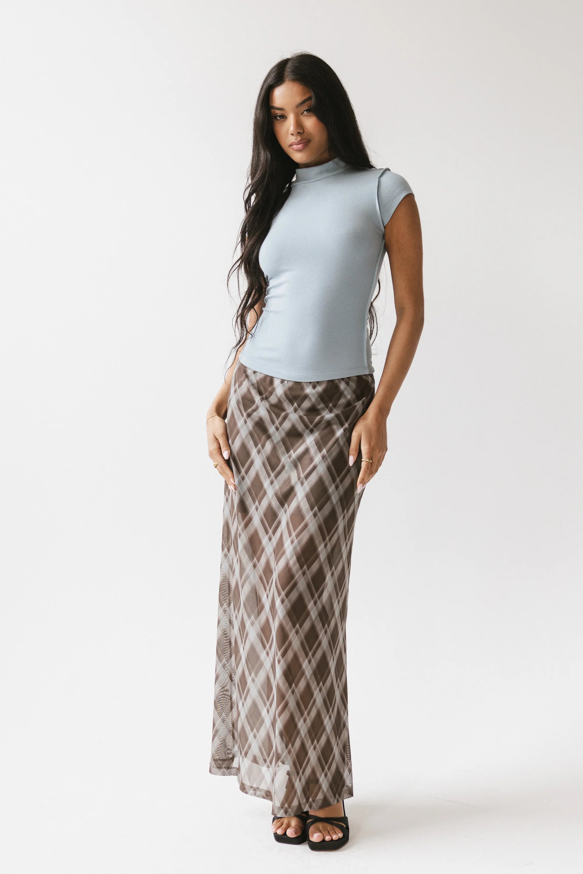 Cecily Plaid Midi Skirt FINAL SALE