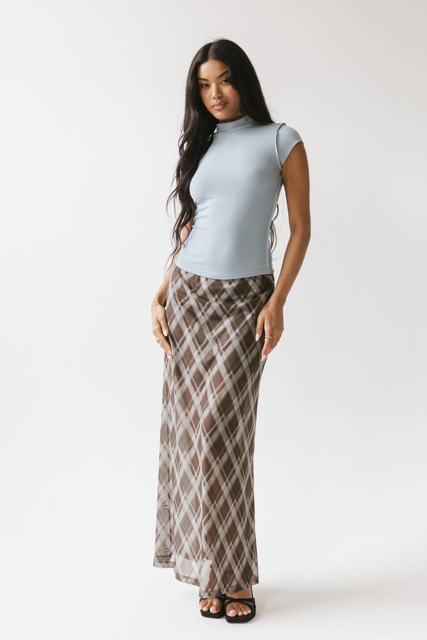 Cecily Plaid Midi Skirt FINAL SALE
