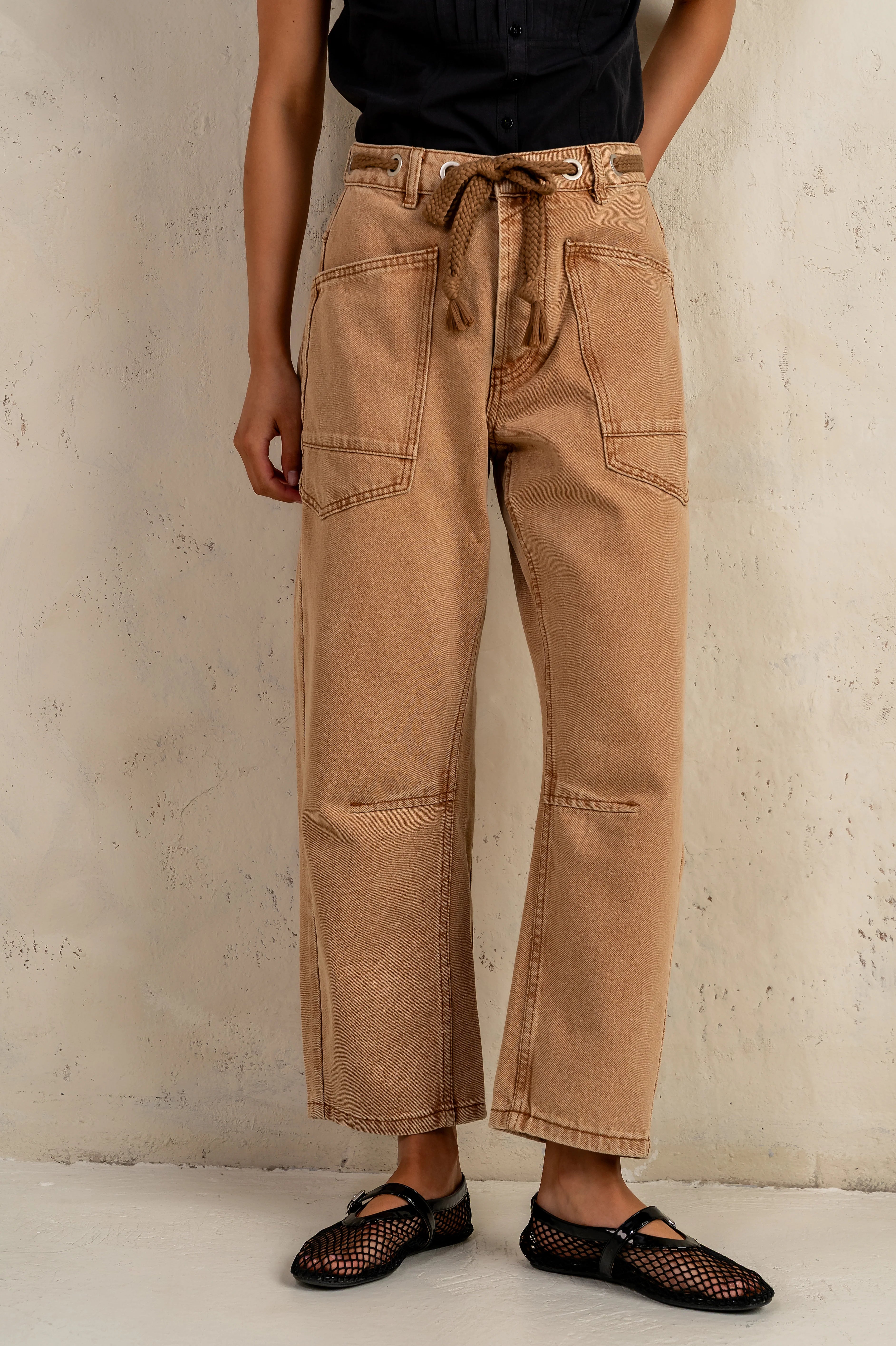 Jocelyn Barrel Jeans in Rust FINAL SALE