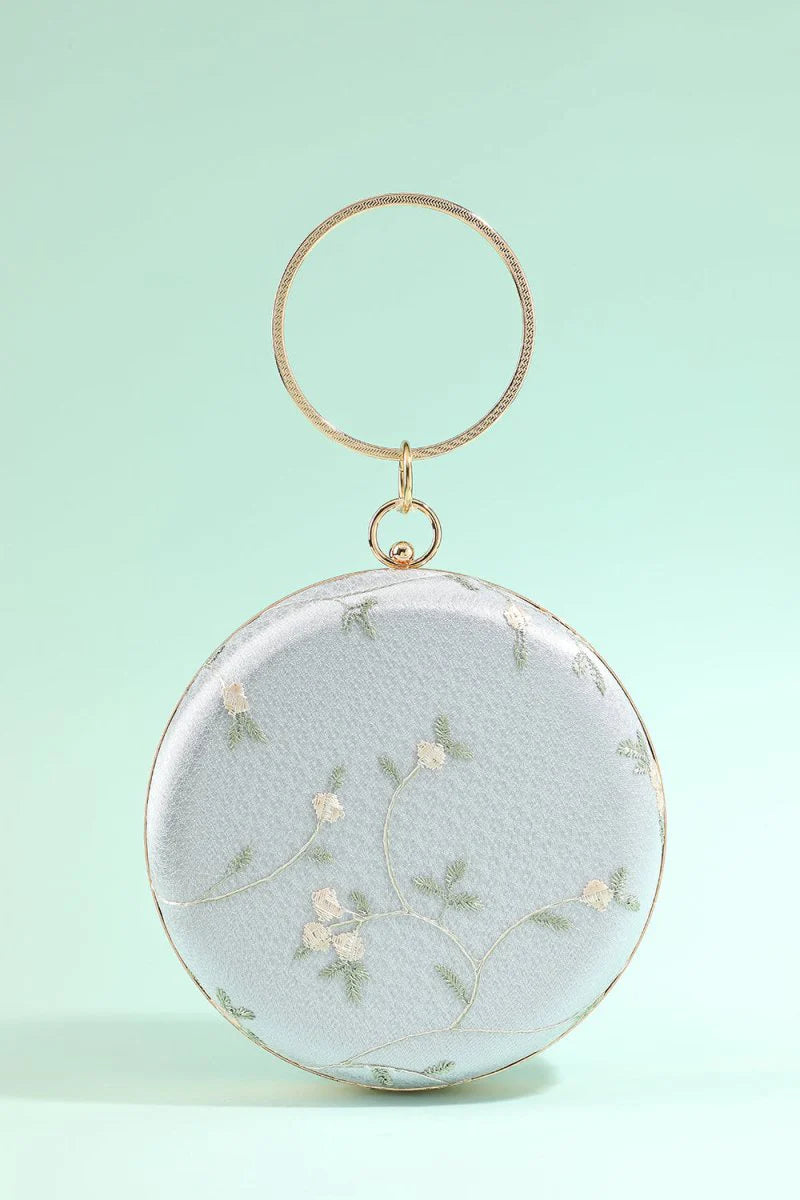 White Embroidery Handbag