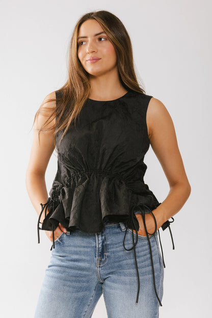 Miranda Textured Blouse in Black FINAL SALE