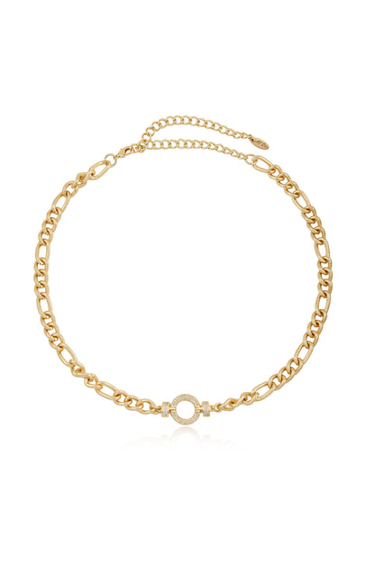 Eternity Crystal Circle Chain Link Necklace