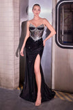 Carissa Gown Sparkling Strapless Corset Evening Dress