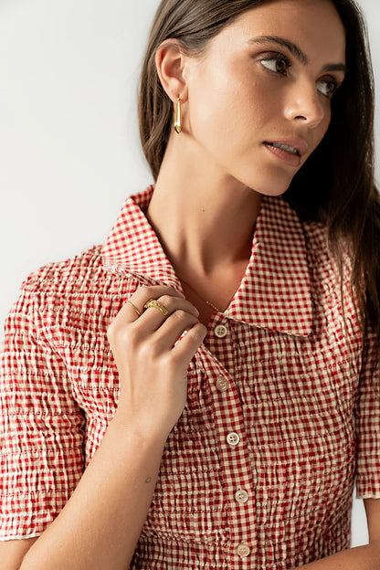 Connie Gingham Blouse in Red FINAL SALE