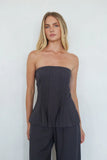 Kyle Pleated Linen Top