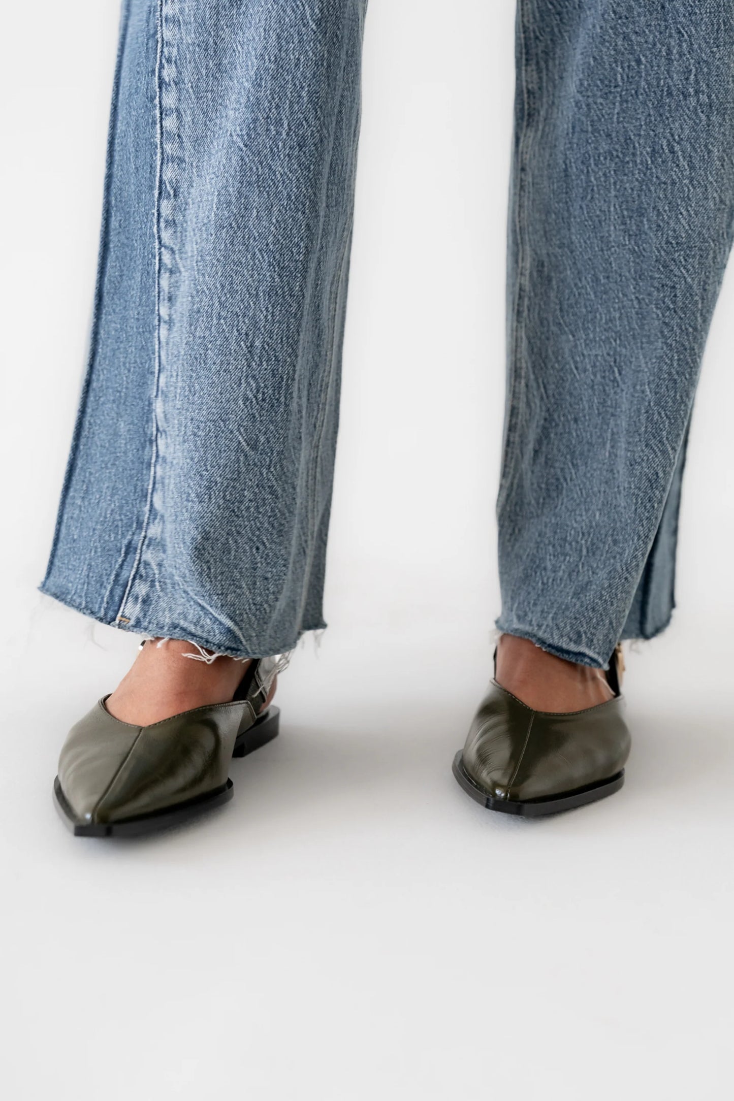 Steve Madden Shay Slingback Flats in Olive FINAL SALE
