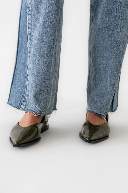 Steve Madden Shay Slingback Flats in Olive FINAL SALE