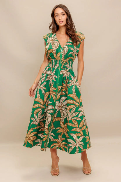 LUSH STILLNESS COTTON MIDI DRESS