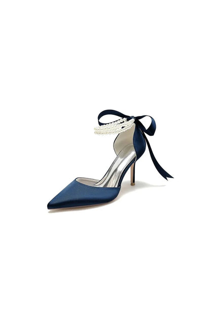 Pointed Toe Party Shoes with Ribbon Tie