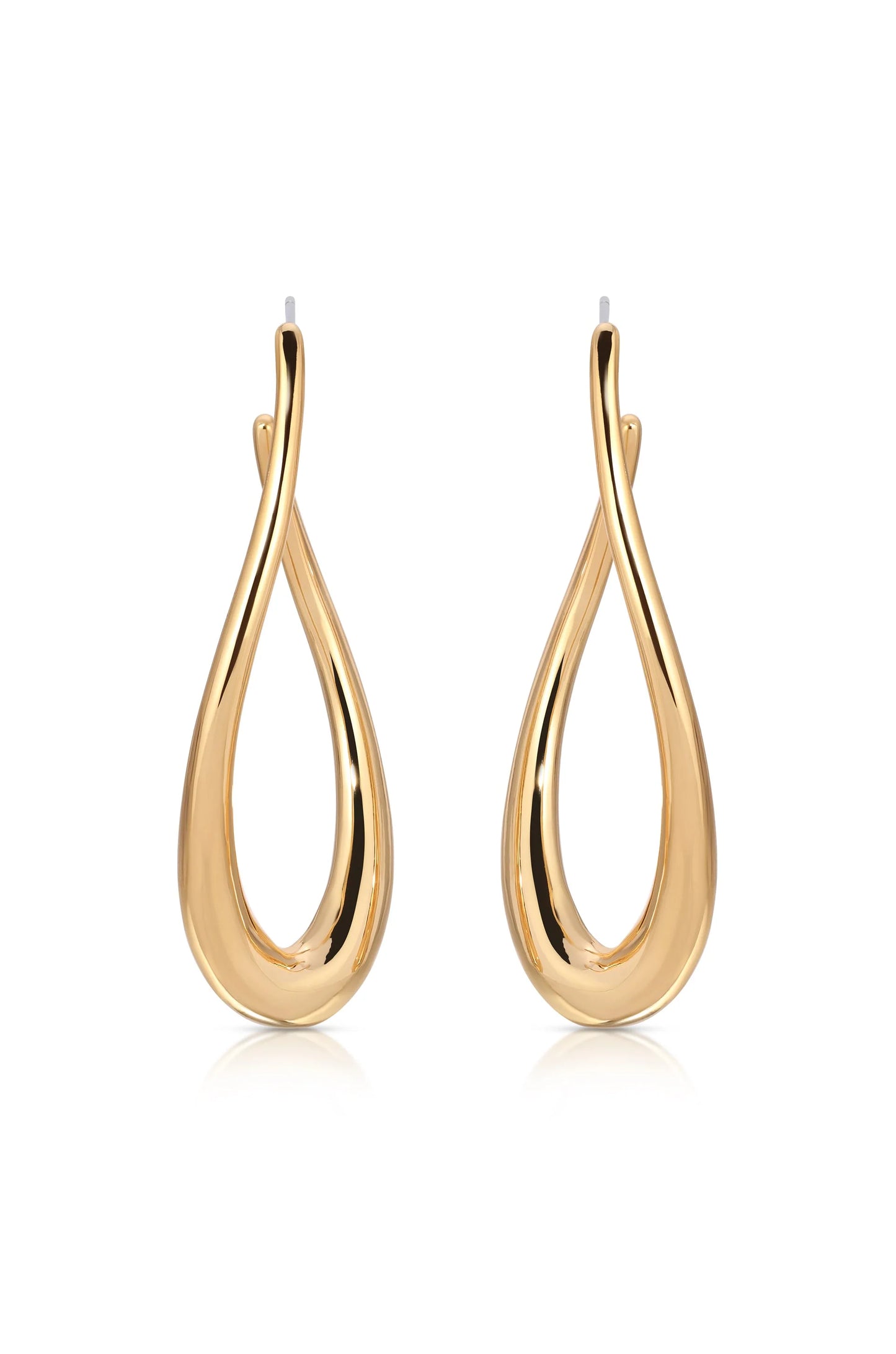 Oblong Abstract Hoop Earring