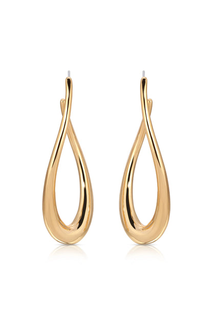 Oblong Abstract Hoop Earring
