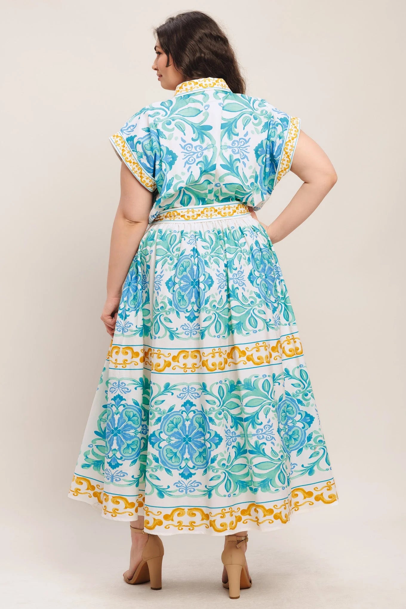 BLUE REGALIA MIDI DRESS