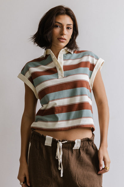 Niko Striped Top in Camel