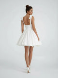 Sweet A Line Sweetheart Sleeveless Short Satin Wedding Dresses