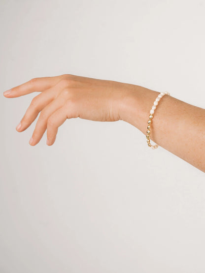 Freshwater Pearl Polished Pebble Bracelet