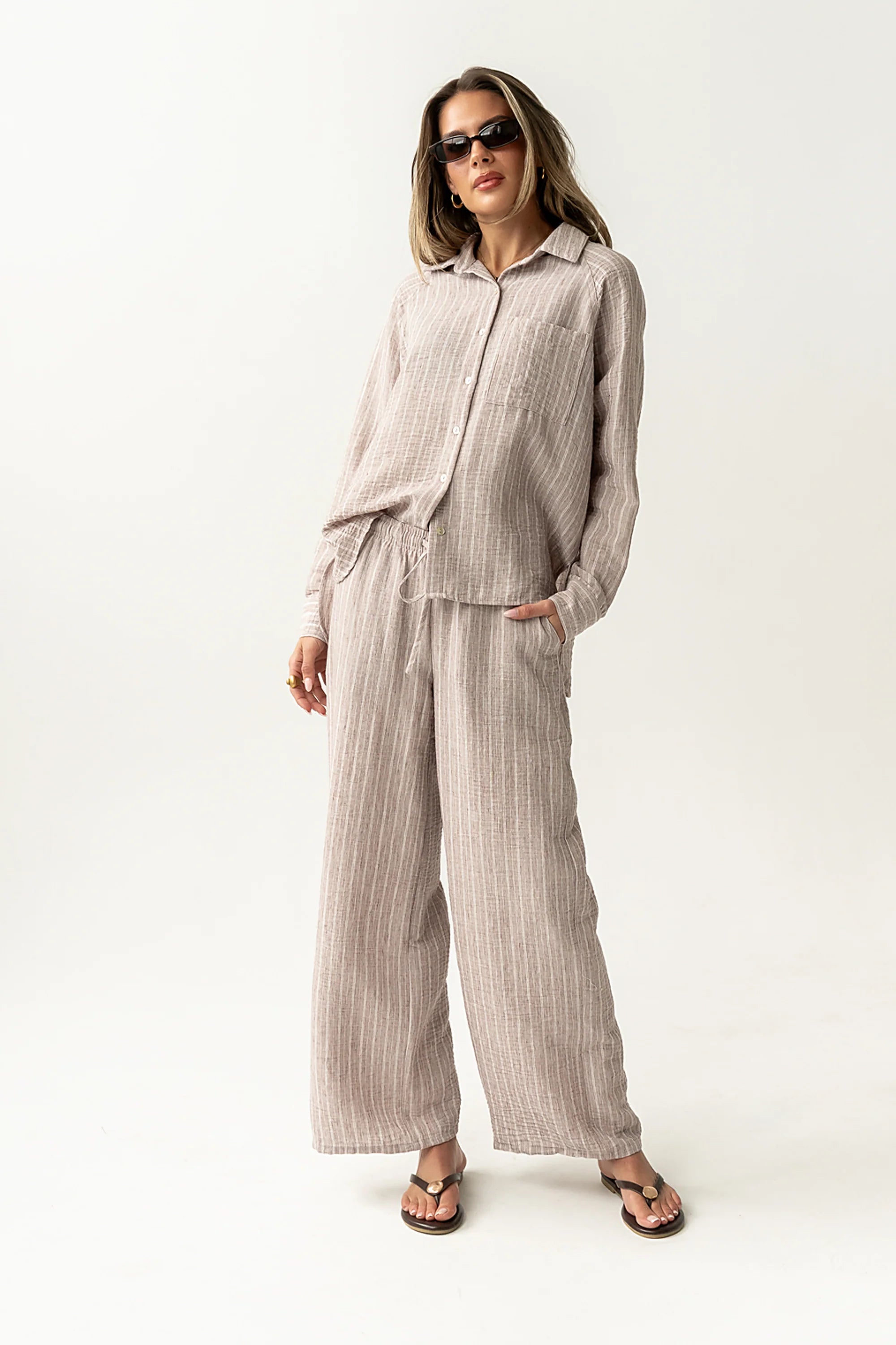 Conner Wide Leg Pants in Mocha
