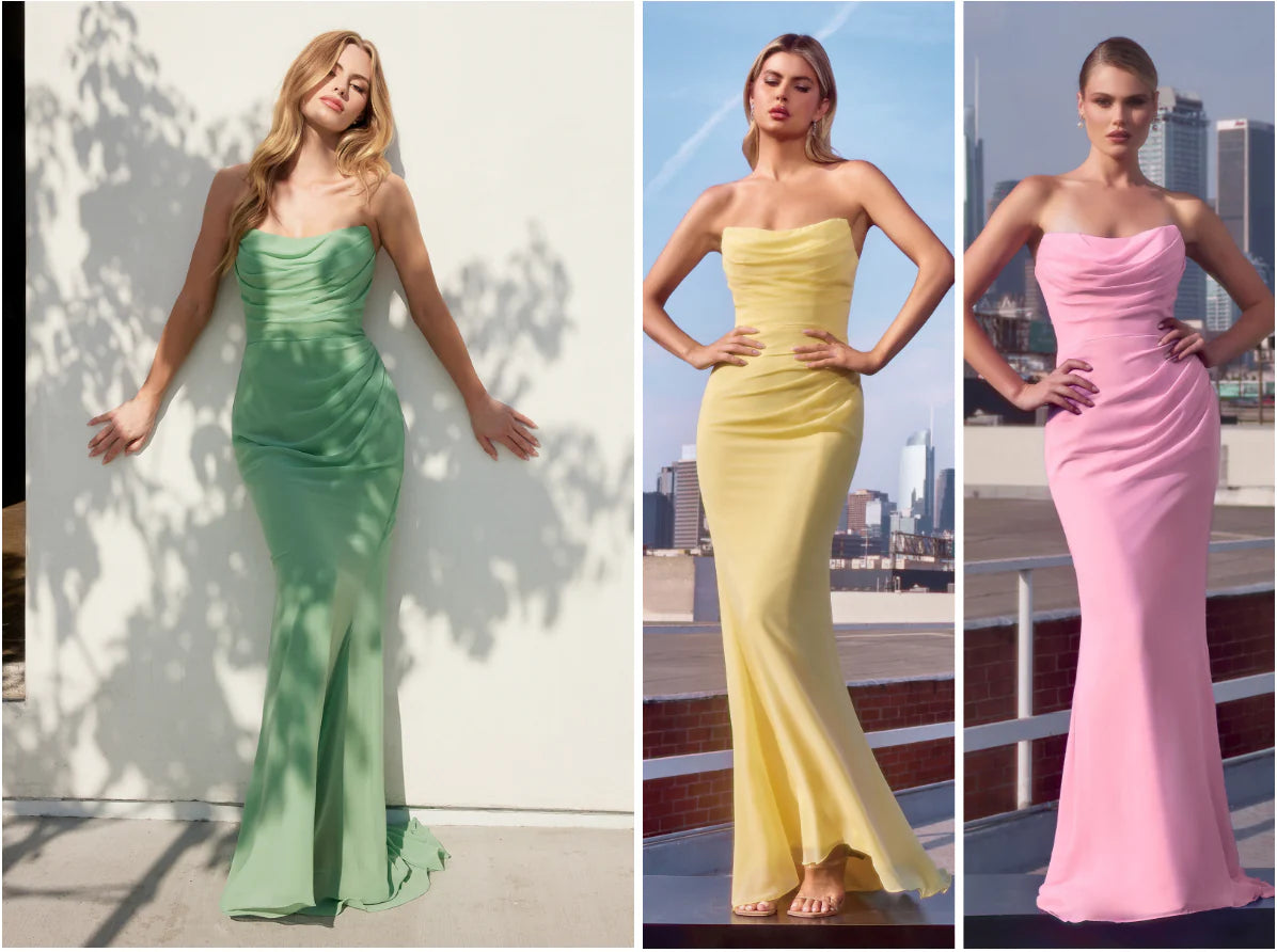 Haven Gown Chiffon Fitted Long Strapless Dress